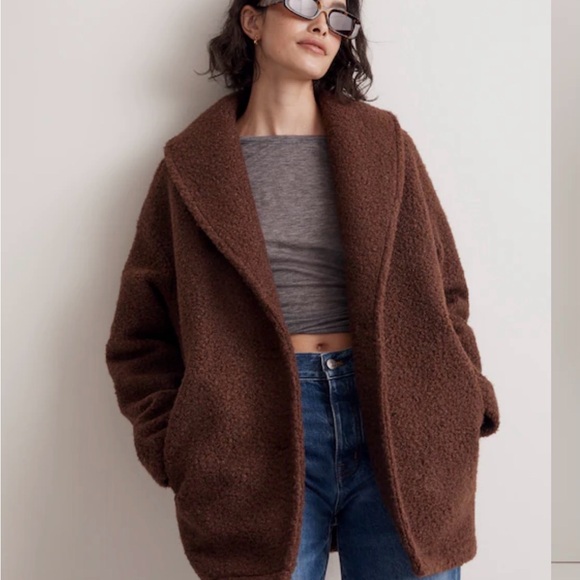 Madewell Pebbled Faux Shearling Shawl Collar Coat – Size M | Cozy Cottage - Picture 12 of 15
